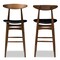 Baxton Studio Flora Black Faux Leather Upholstered Walnut Finished Bar Stool, PK2 144-8074 - alternate 3